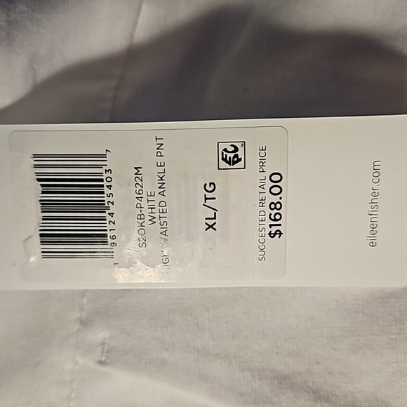 Eileen Fisher | NWT Women's White Cotton Blend Ponte High Waist Ankle Pants  XL - Picture 9 of 10